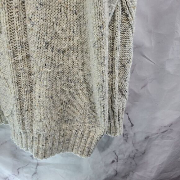 Port West Yachting Sweater Mens XL Cream Fisherman Wool Vtg Crew Neck Speckled - Picture 5 of 11